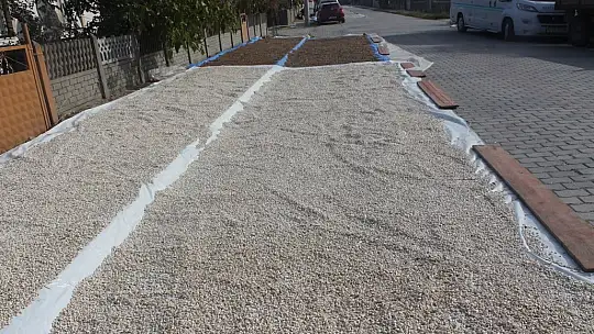 Güneşli havaları fırsat bilen üreticiler, fasulyeleri cadde ve sokaklarda kurutuyor